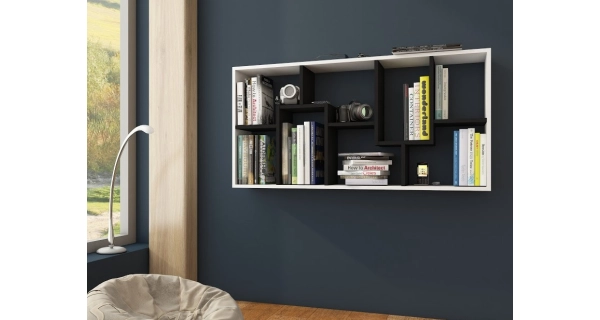 Regál USKON III, bílá/černá, 5 let záruka