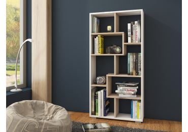 Regál USKON III, bílá/dub sonoma