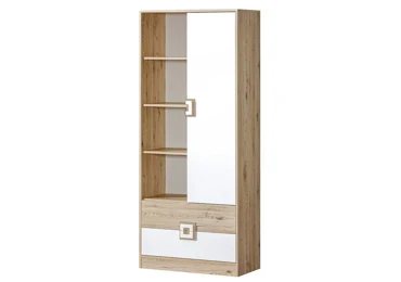 Regál UWARA IV, dub jasný/bílá