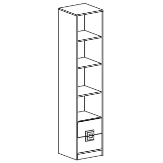 Regál UWARA VI, dub jasný/bílá/růžová