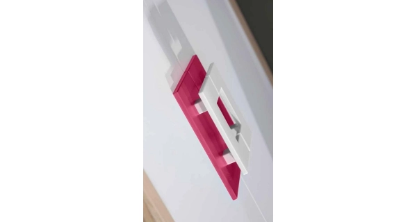 Regál UWARA VI, dub jasný/bílá/růžová