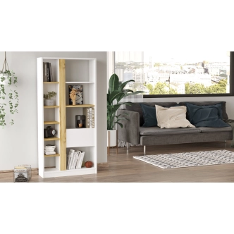 Regál VALTON typ 1, dub/bílá