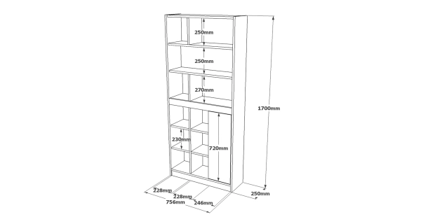 Regál VALTON typ 2, dub/bílá