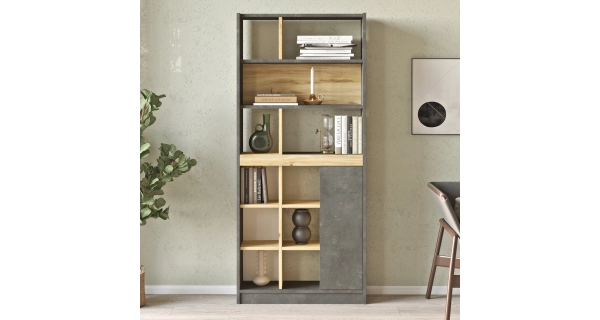 Regál VALTON typ 2, dub/šedá