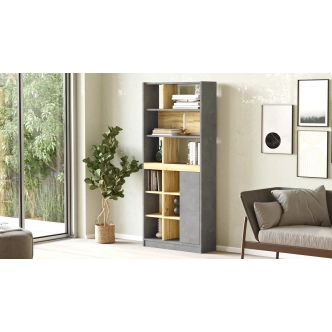 Regál VALTON typ 2, dub/šedá