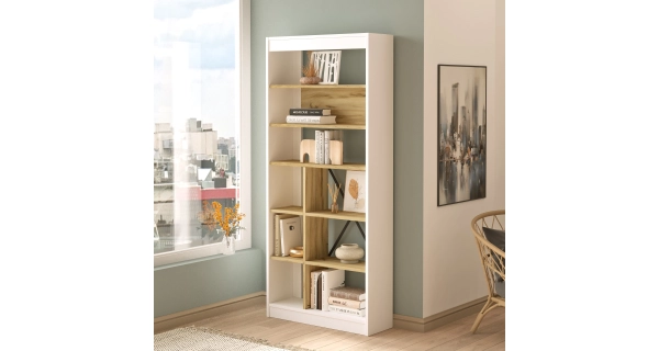 Regál VALTON typ 3, dub/bílá