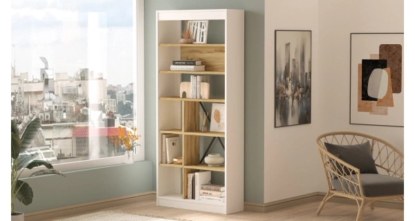 Regál VALTON typ 3, dub/bílá