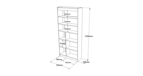 Regál VALTON typ 3, dub/bílá