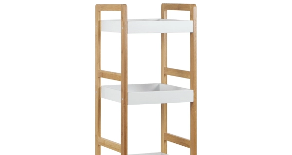 Regál VARADERO 3P typ 2, bambus/bílá