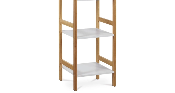 Regál VARADERO 4P typ 2, bambus/bílá