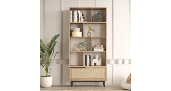 Regál VELVON typ 2, vlašský ořech/dub