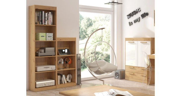 Regál vysoký GATTON, dub artisan, 5 let záruka