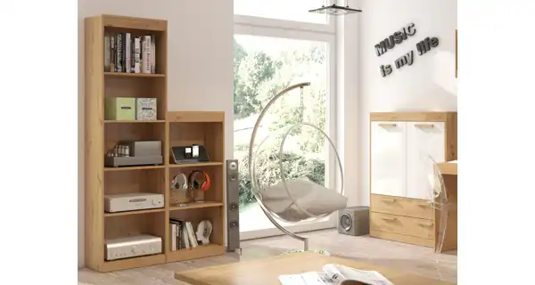 Regál vysoký GATTON, dub artisan