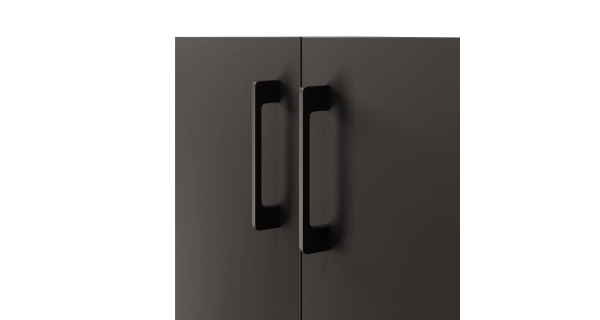 Regál vysoký NEJBY GIANNI PREMIUM s dvířky typ 1, korpus: antracit, dvířka: antracit