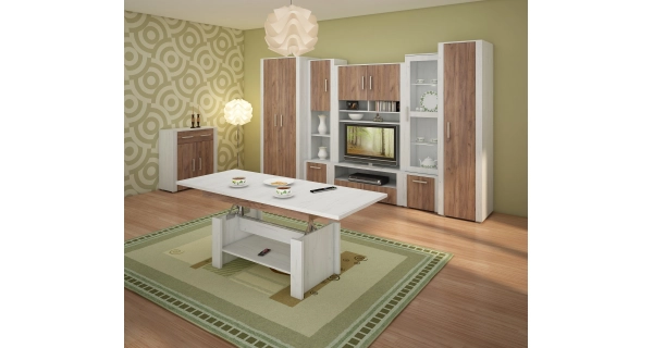 Regál WUBIN 2D, craft bílý/craf tobaco/craft bílý, 5 let záruka