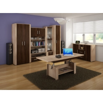 Regál WUBIN 2D2S, dub sonoma/dub sonoma tmavý/dub sonoma, 5 let záruka