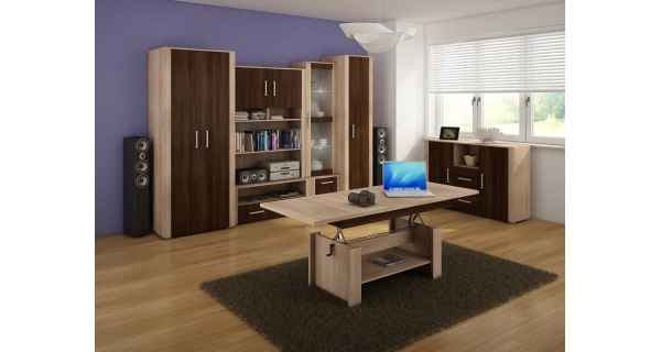 Regál WUBIN 2D2S, dub sonoma/dub sonoma tmavý/dub sonoma, 5 let záruka