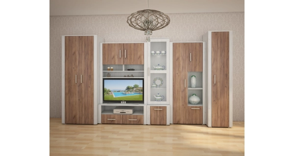 Regál WUBIN 3D, craft bílý/craf tobaco/craft bílý, 5 let záruka