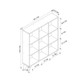 Regál ZELBEL, dub safírový