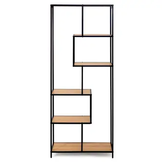 Regál ZELCAN 1, přírodní/kov