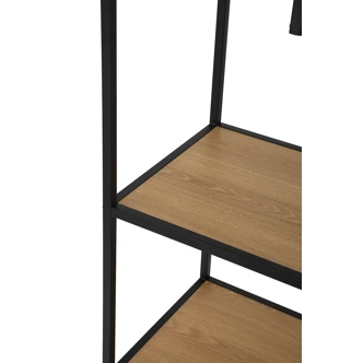 Regál ZELCAN 1, přírodní/kov