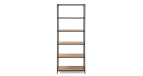 Regál ZELCAN 2, přírodní/kov