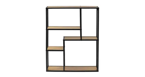 Regál ZELCAN 3, přírodní/kov