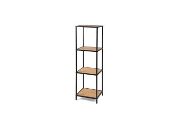 Regál ZELCAN 4, přírodní/kov
