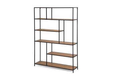 Regál ZELCAN 5, přírodní/kov