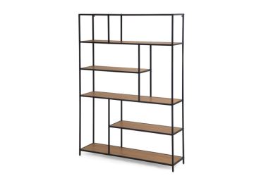 Regál ZELCAN 5, přírodní/kov