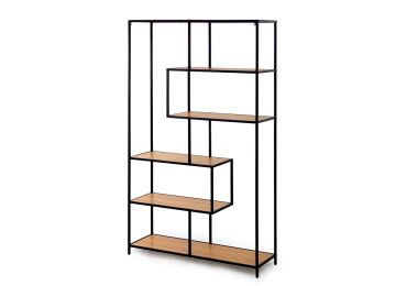 Regál ZELCAN 6, přírodní/kov