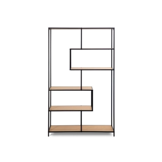 Regál ZELCAN 6, přírodní/kov