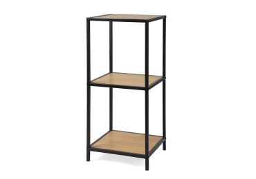 Regál ZELCAN 7, přírodní/kov