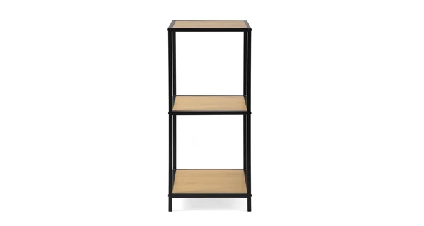 Regál ZELCAN 7, přírodní/kov