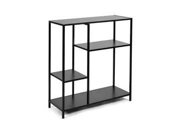 Regál ZELCAN 9, černá/kov