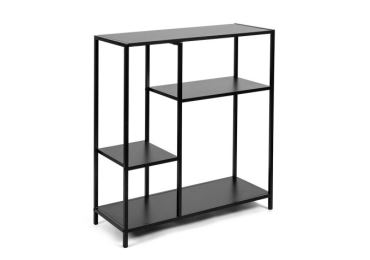 Regál ZELCAN 9, černá/kov