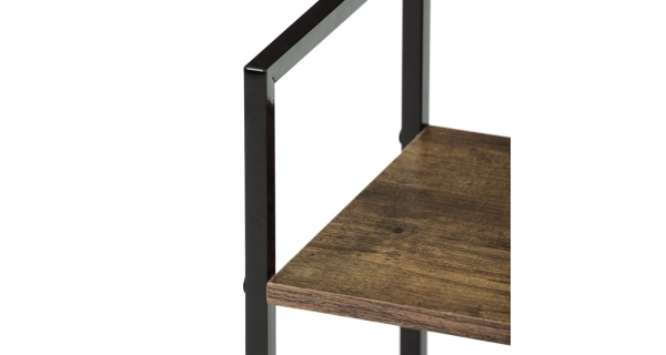 Regál ZORHALQUIN, 5 polic, dekor staré dřevo, černý lak