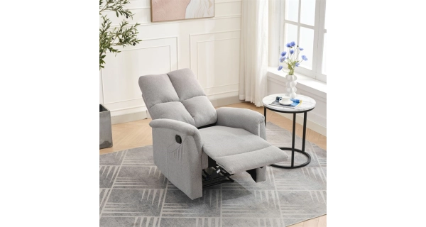 Relaxační křeslo CANYORNAL, světle šedá látka