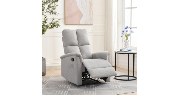 Relaxační křeslo CANYORNAL, světle šedá látka