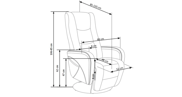 Relaxační křeslo GEORGIA, šedé