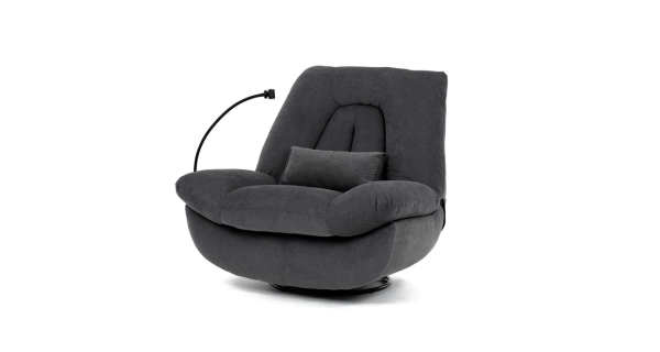 Relaxační křeslo KALTORFEN s el. ovládáním, šedá látka