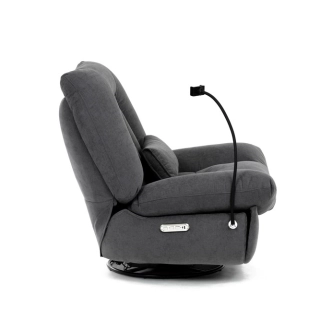 Relaxační křeslo KALTORFEN s el. ovládáním, šedá látka