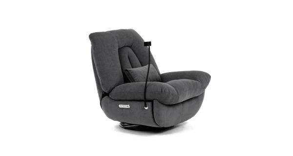 Relaxační křeslo KALTORFEN s el. ovládáním, šedá látka