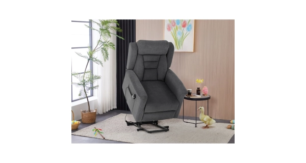 Relaxační křeslo MIRLA s el. ovládáním, šedá látka