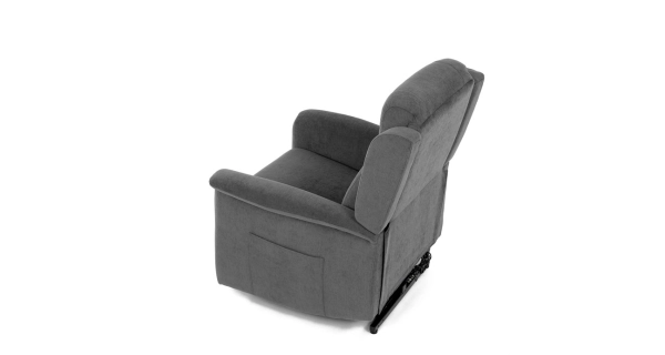 Relaxační křeslo MIRLA s el. ovládáním, šedá látka