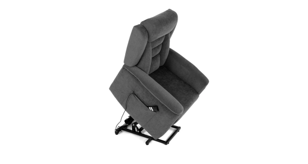 Relaxační křeslo MIRLA s el. ovládáním, šedá látka