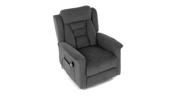 Relaxační křeslo MIRLA s el. ovládáním, šedá látka
