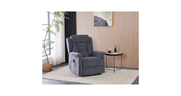 Relaxační křeslo MIRLA s el. ovládáním, šedá látka
