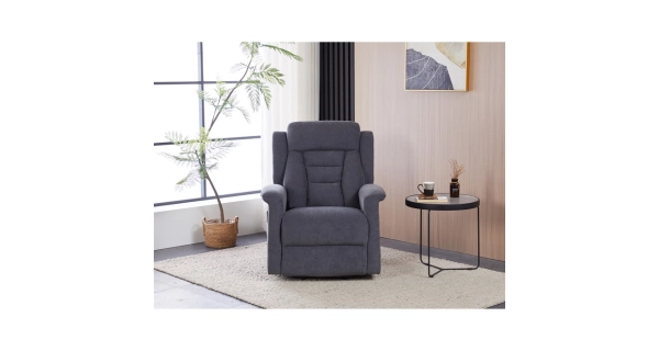 Relaxační křeslo MIRLA s el. ovládáním, šedá látka