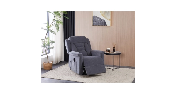 Relaxační křeslo MIRLA s el. ovládáním, šedá látka
